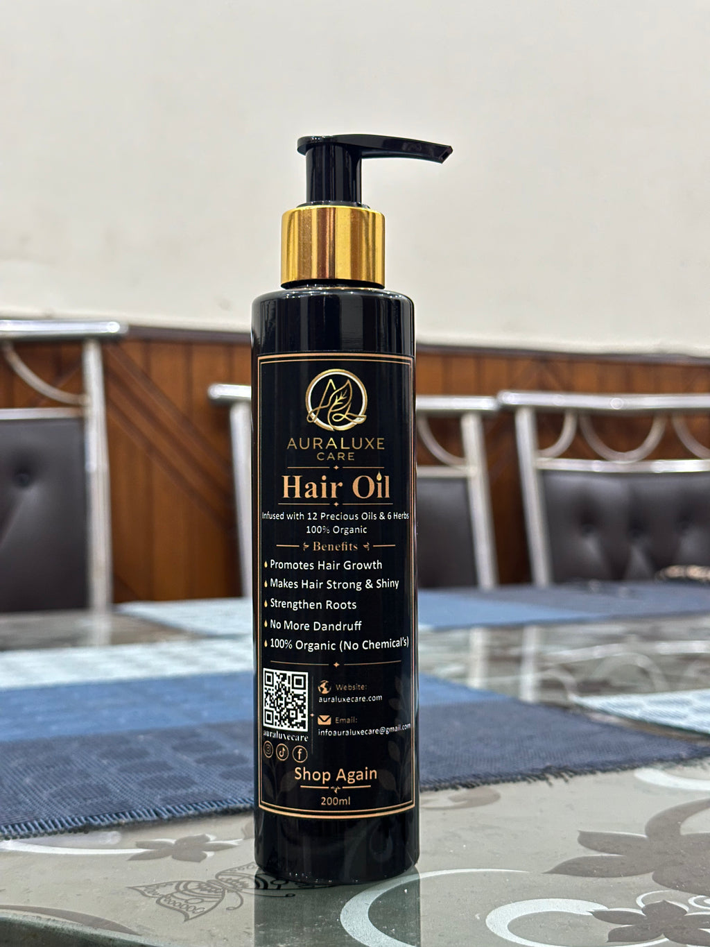 Aura Luxe Hair Oil, Infused with 12 Precious Oils & 6 Herbs