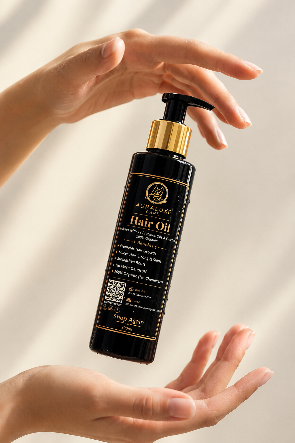 Aura Luxe Hair Oil, Infused with 12 Precious Oils & 6 Herbs