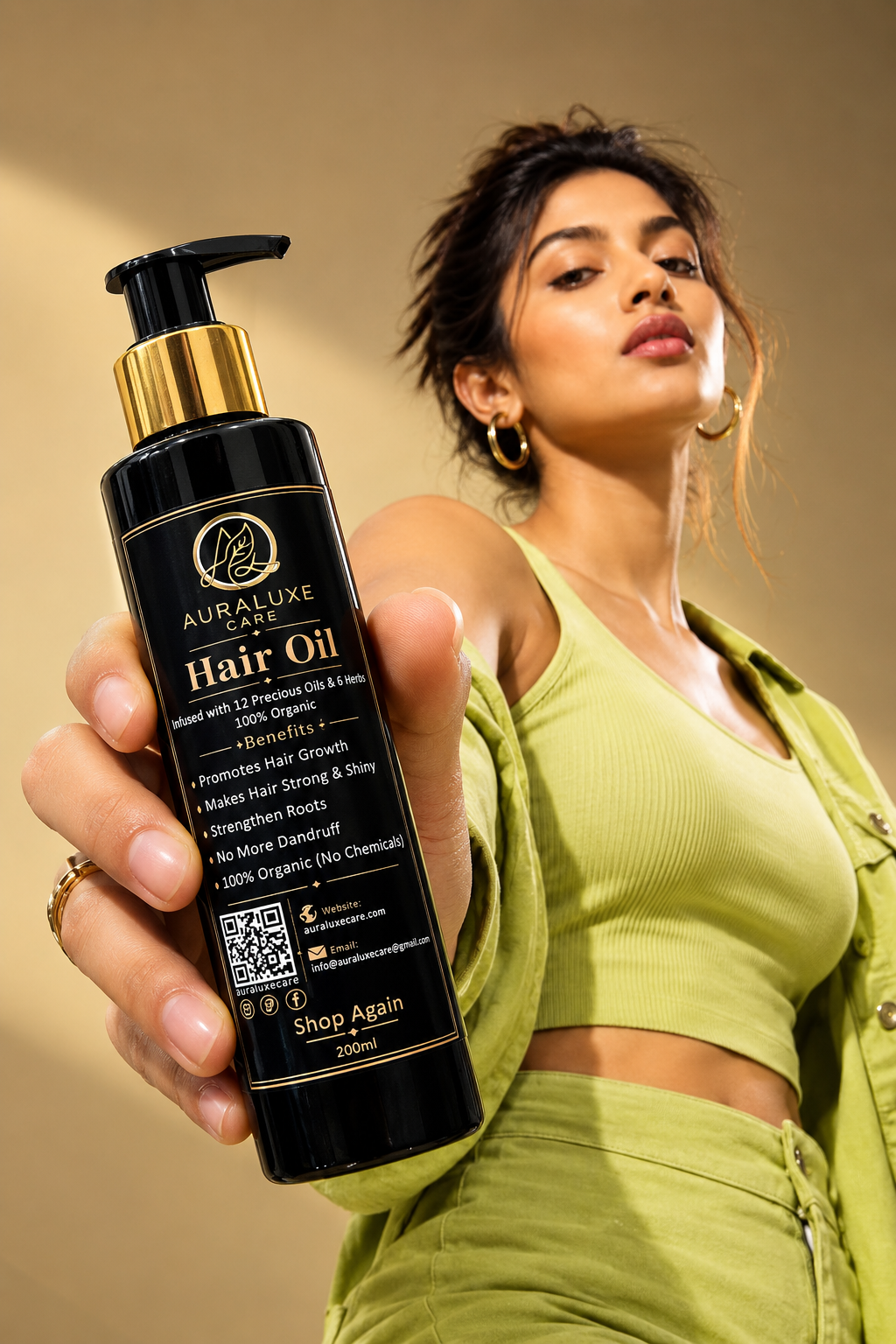 Aura Luxe Hair Oil, Infused with 12 Precious Oils & 6 Herbs