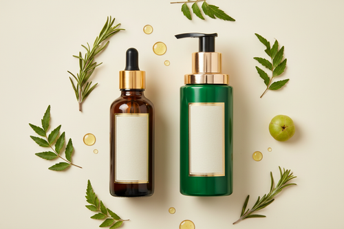 Aura Luxe Best Hair Duo – hair oil and herbal shampoo set with botanical styling