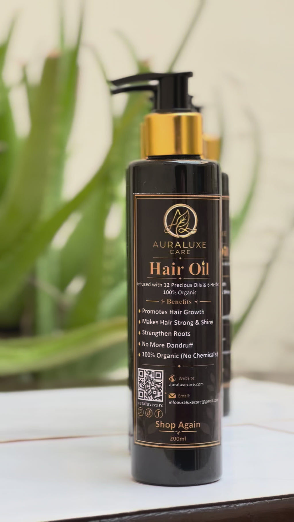 Aura Luxe Hair Oil, Infused with 12 Precious Oils & 6 Herbs